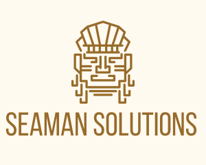 Mayan Warrior Head logo design