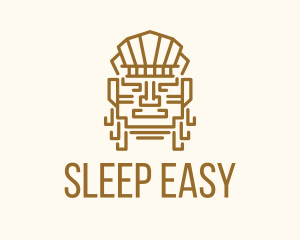 Mayan Warrior Head logo design