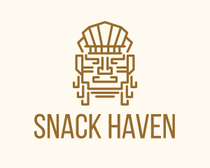 Mayan Warrior Head logo design