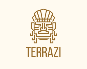 Mayan Warrior Head logo design