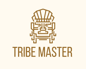 Mayan Warrior Head logo design