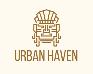 Mayan Warrior Head logo design