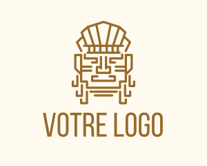 Civilization - Mayan Warrior Head logo design