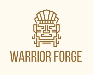 Mayan Warrior Head logo design