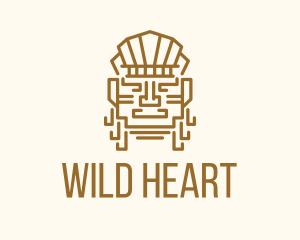 Mayan Warrior Head logo design