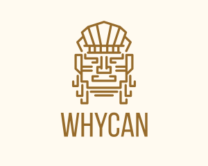Ancient-tribe - Mayan Warrior Head logo design