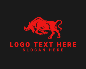 Toro - Red Wild Bull logo design
