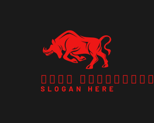 Livestock - Red Wild Bull logo design