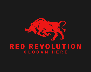 Red Wild Bull logo design