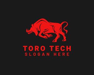 Toro - Red Wild Bull logo design