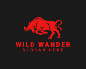 Red Wild Bull logo design