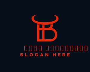 Livestock - Red Horn Letter B logo design