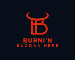 Red Horn Letter B   logo design