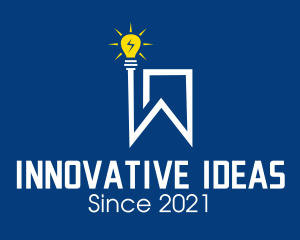 Concept - Electric Lightbulb Bookmark logo design
