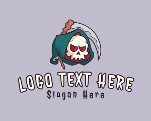 Skeleton - Gaming Skull Reaper logo design