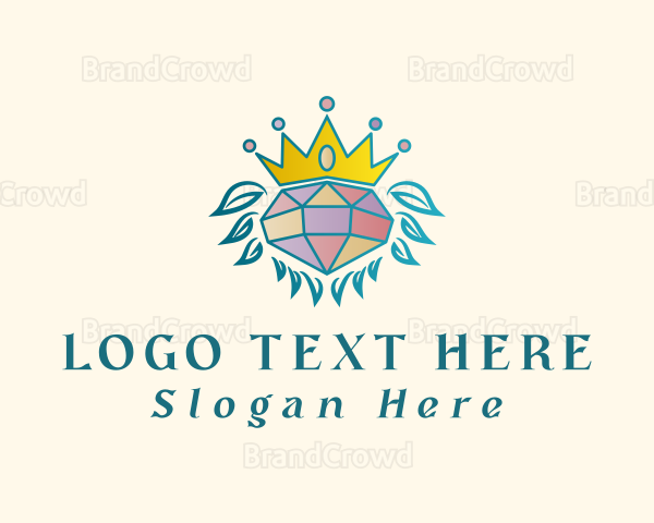 Diamond Crown Wreath Logo