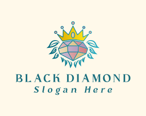 Diamond Crown Wreath logo design