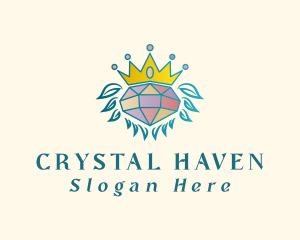 Diamond Crown Wreath logo design