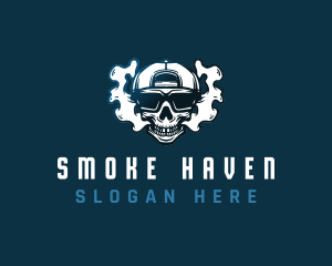 Smoking Gangster Skull logo design