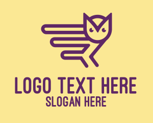 Stroke - Cute Purple Owl logo design