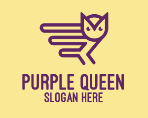 Cute Purple Owl logo design