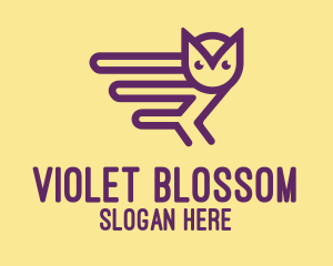 Cute Purple Owl logo design