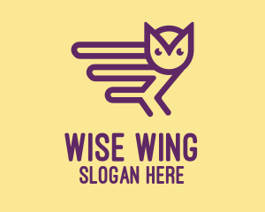 Cute Purple Owl logo design