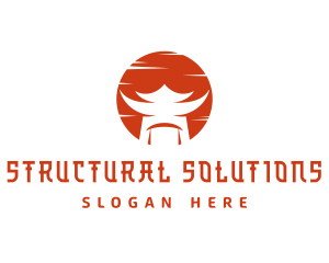 Oriental Temple Structure logo design