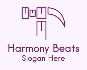 Outline Purple Hammer  Logo