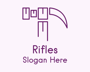 Outline Purple Hammer  Logo