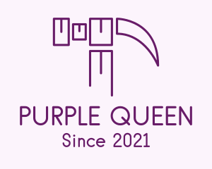 Outline Purple Hammer  logo design