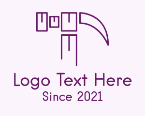 Construction Equipment - Outline Purple Hammer logo design