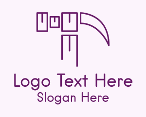 Outline Purple Hammer  Logo