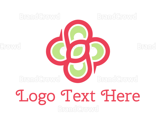 Pink Green Flower Logo