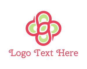 Cosmetic - Pink Green Flower logo design