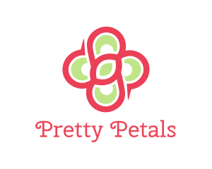 Pink Green Flower logo design