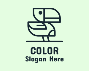 Monoline Sliced Parrot Logo