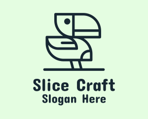 Sliced - Monoline Sliced Parrot logo design