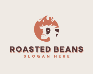 Roasted - Barbecue Cow Steakhouse logo design