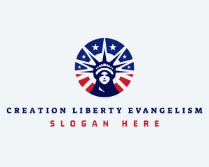 Liberty Statue Head logo design