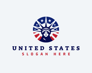 Liberty Statue Head logo design