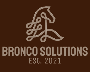 Bronco - Brown Horse Loop logo design