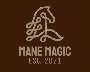 Mane - Brown Horse Loop logo design