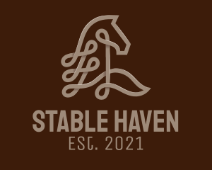 Horse - Brown Horse Loop logo design