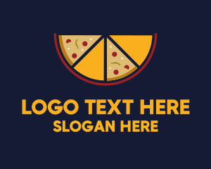 Pizza Pie - Pepperoni Pizza Slices logo design