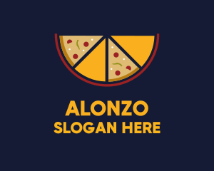 Pepperoni Pizza Slices logo design