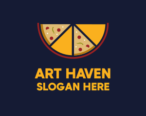 Pepperoni Pizza Slices logo design