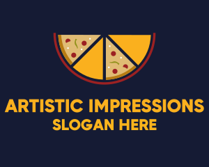 Pepperoni Pizza Slices logo design