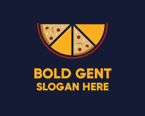 Pepperoni Pizza Slices logo design