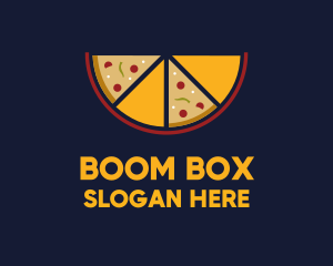 Pepperoni Pizza Slices logo design